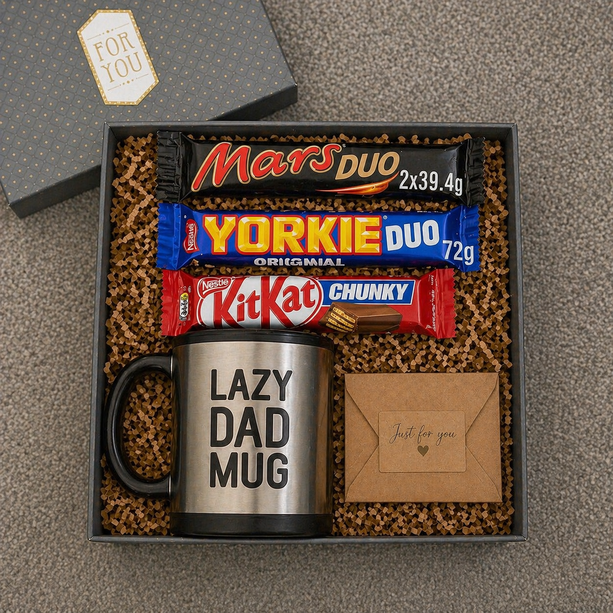 Ultimate “Lazy Dad” Gift Set Chocolate Hamper & Self-Stirring Mug