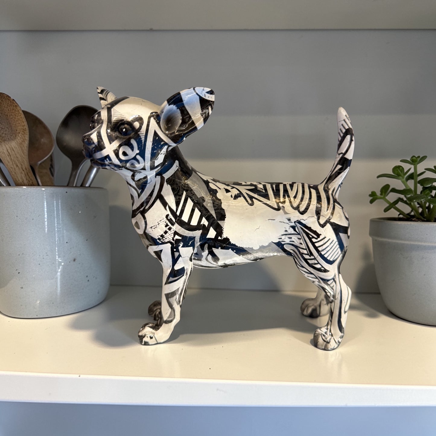 Chihuahua Graffiti Black & White Ornament