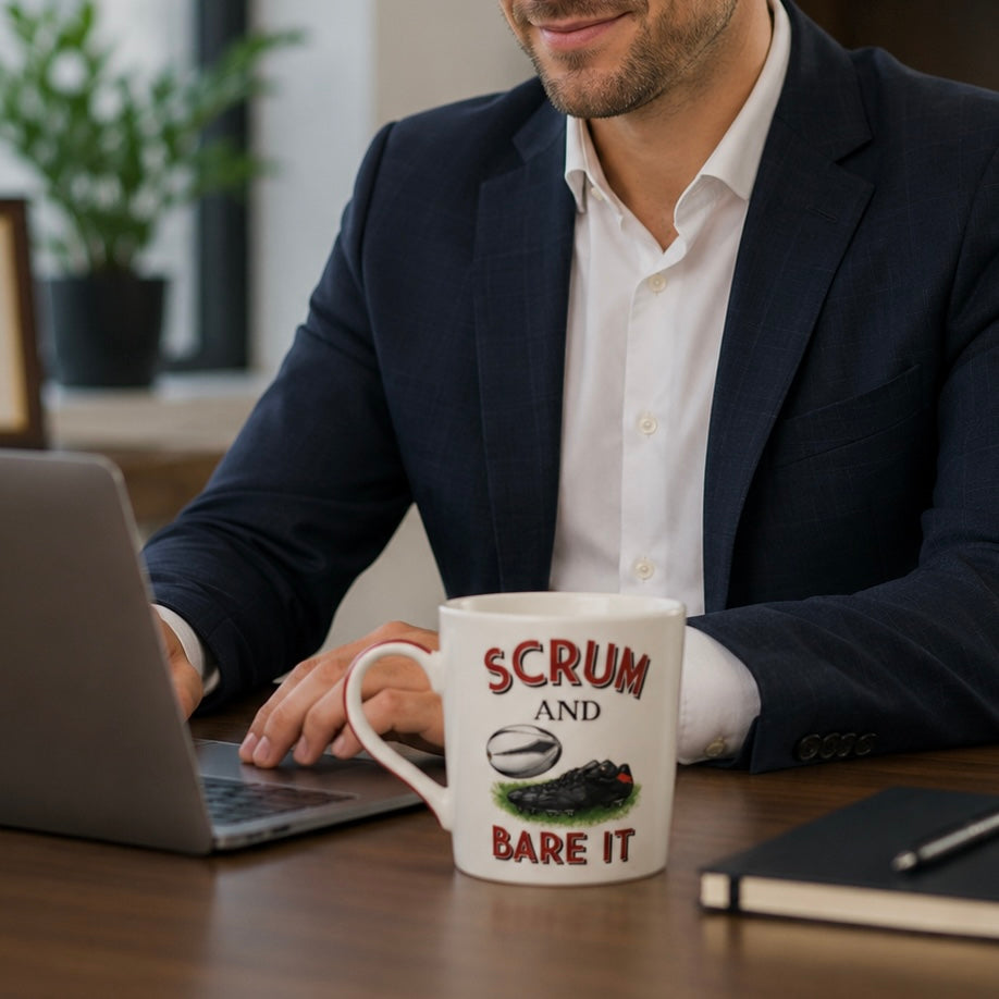 SCRUM and Bare It Rugby Gift Set – Mug & Football Socks Gift Box