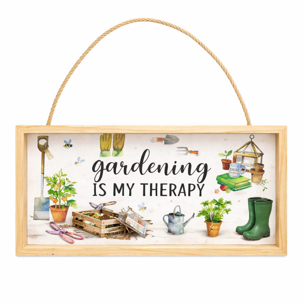 Wood Gardening Is My Therapy Plaque