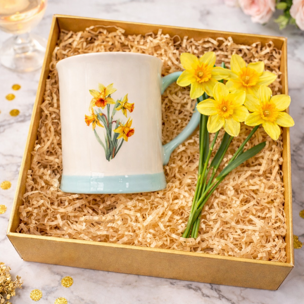 Daffodil Mug & Flowers Gift Set