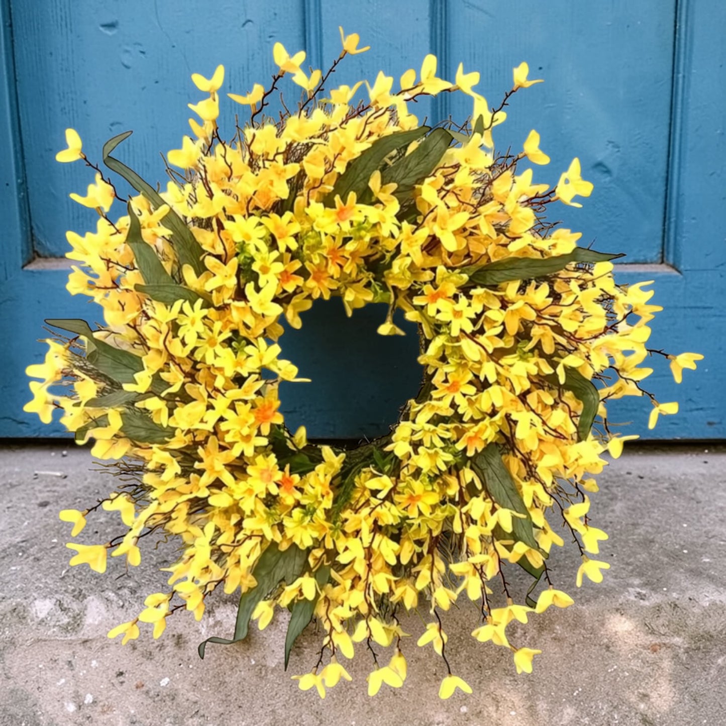 Vibrant Yellow Bloom Spring Wreath