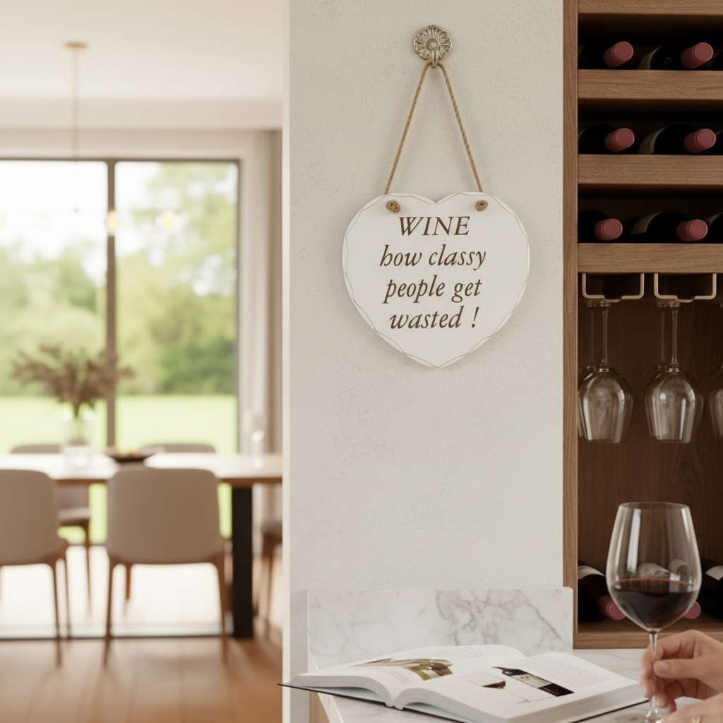 Slogan Wooden Heart Plaque