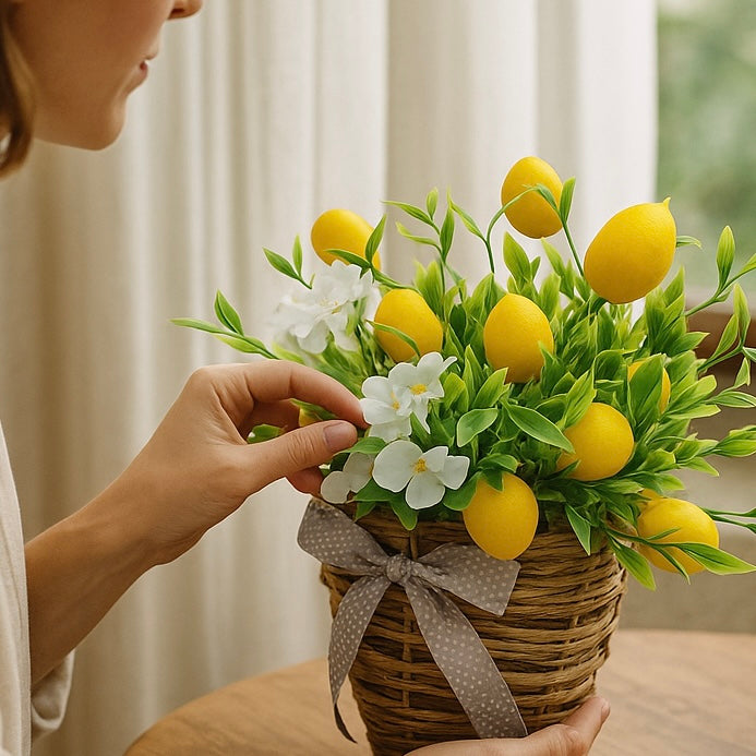 Lemon Basket Door Wreath