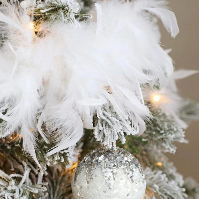85g Thick White Feather Garland