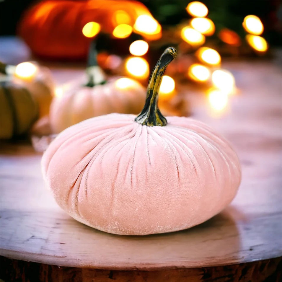 Autumn Decor 15cm Velvet Pumpkins