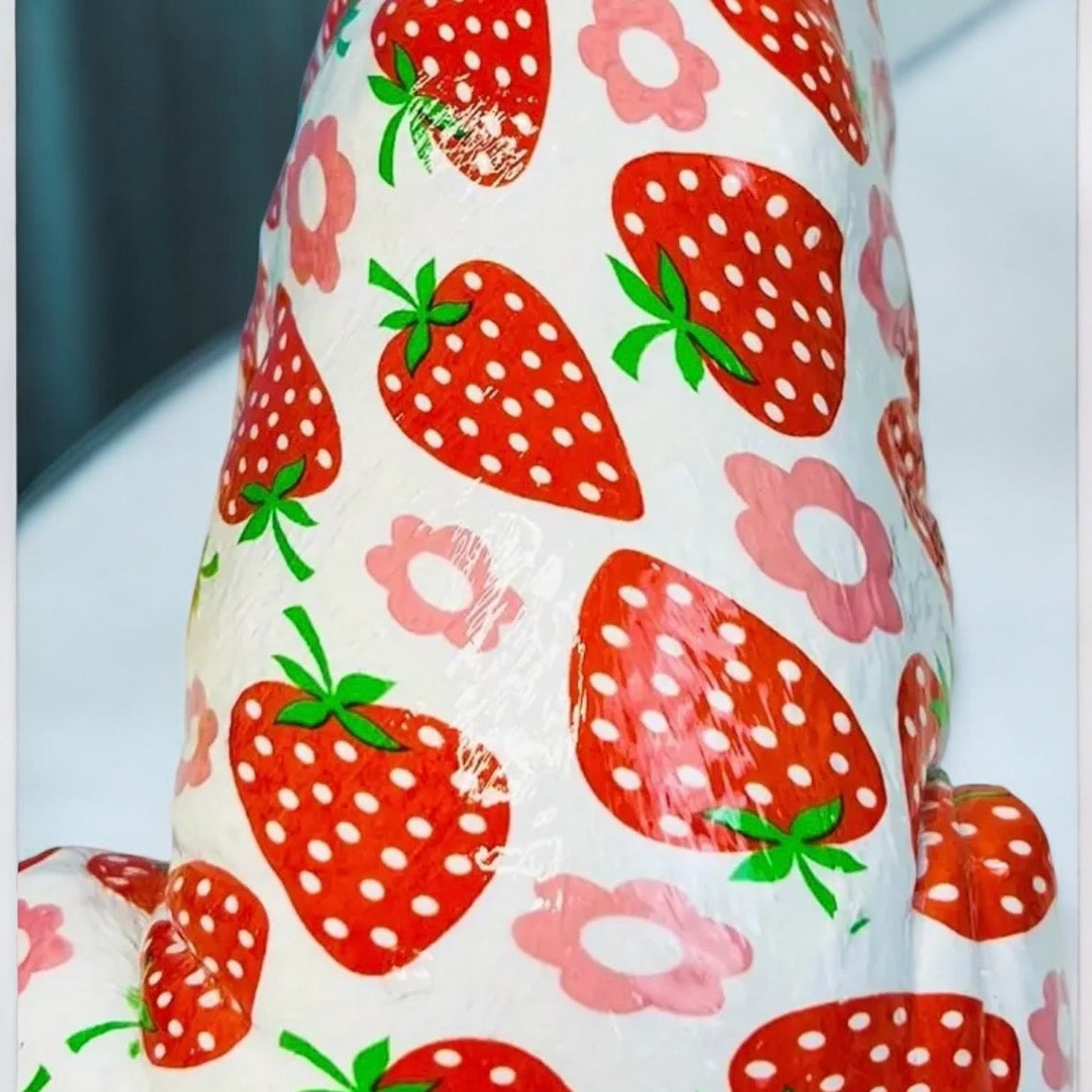 Strawberry & Splash Art Pig Sculpture
