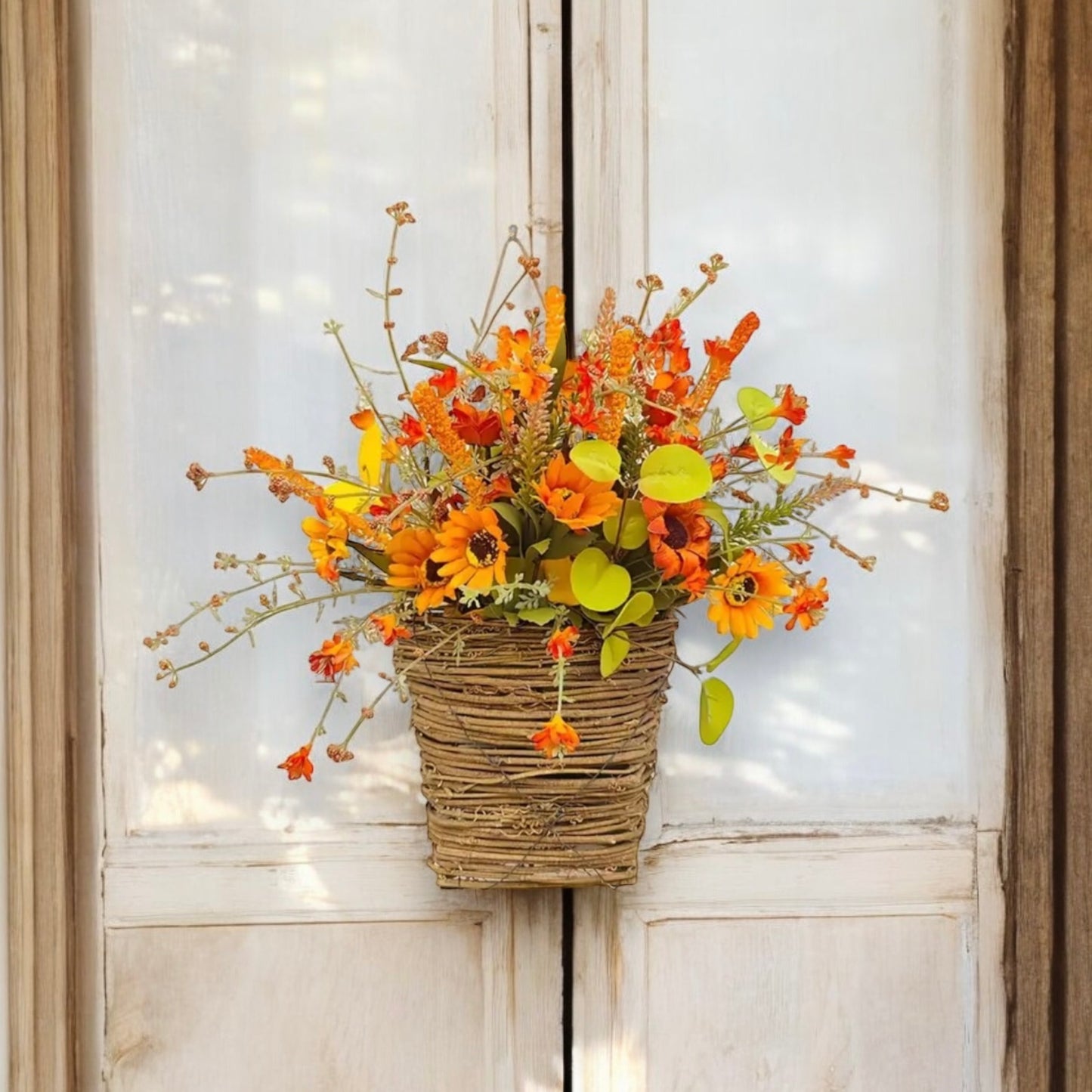 Autumn / Fall Basket Door Wreath