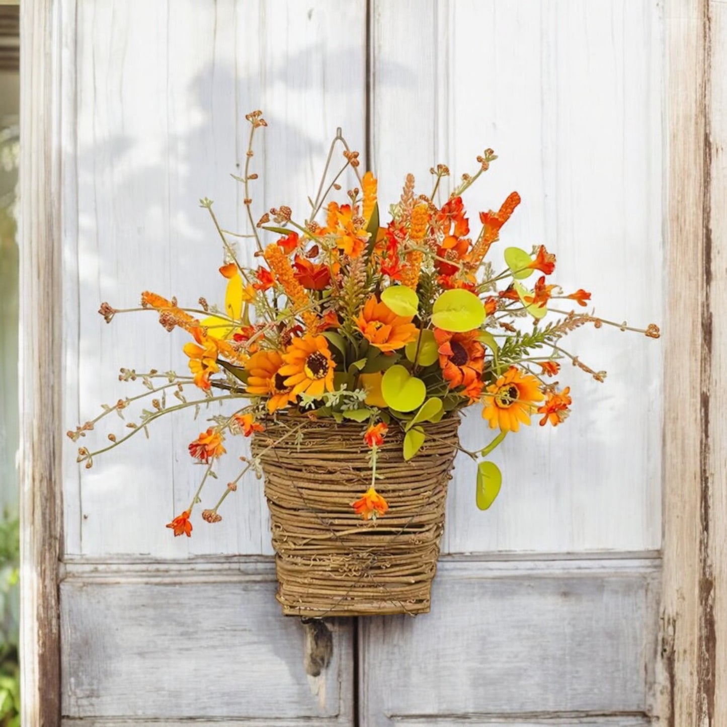 Autumn / Fall Basket Door Wreath