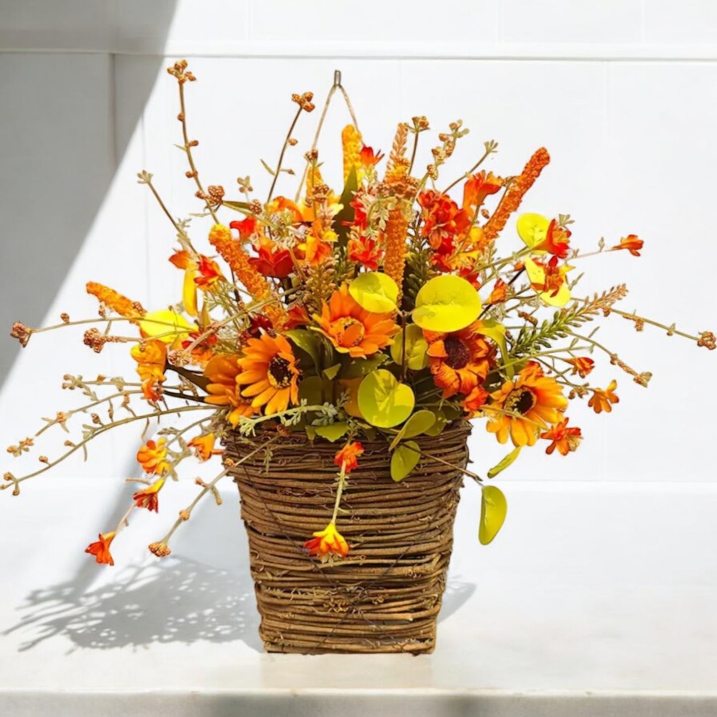 Autumn / Fall Basket Door Wreath