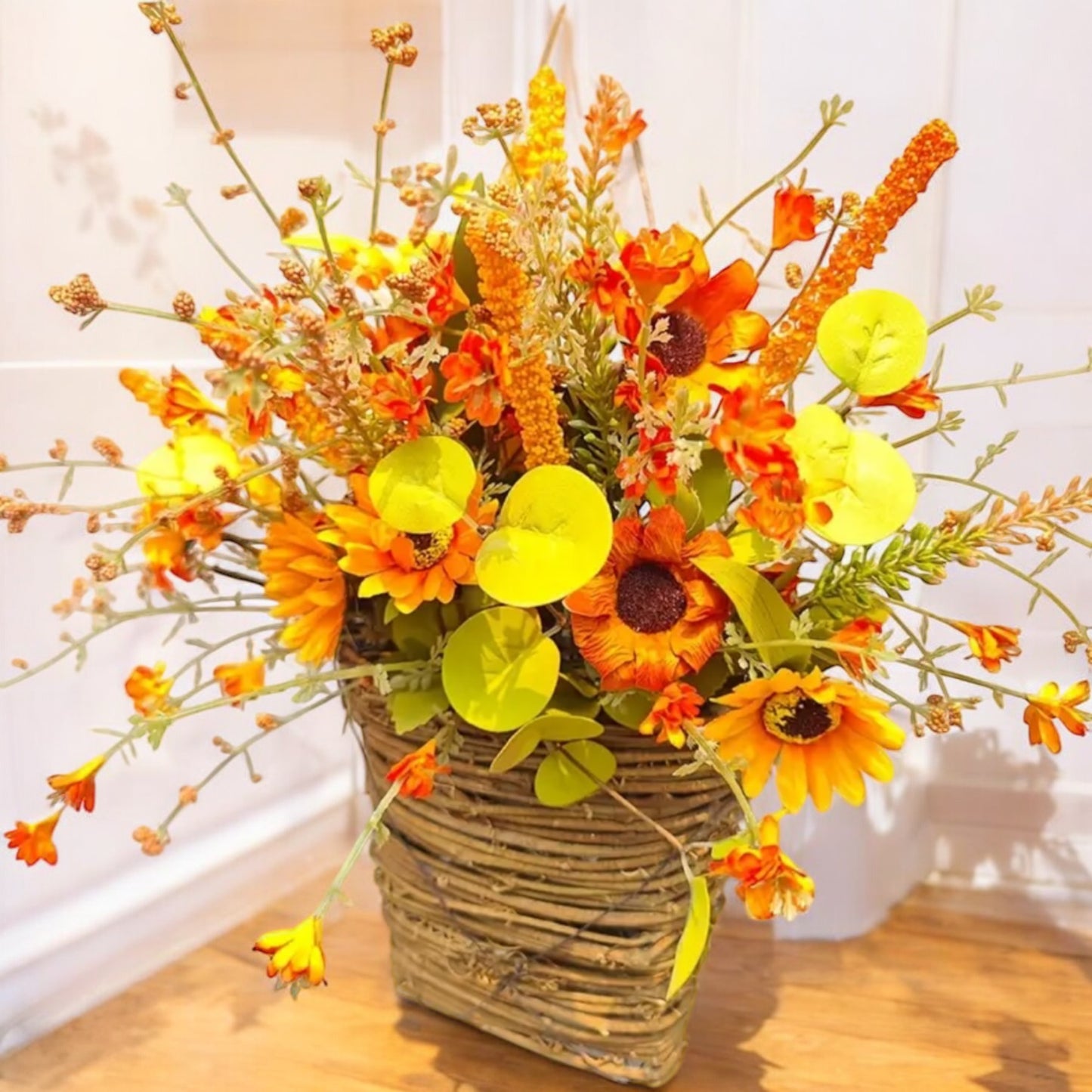 Autumn / Fall Basket Door Wreath
