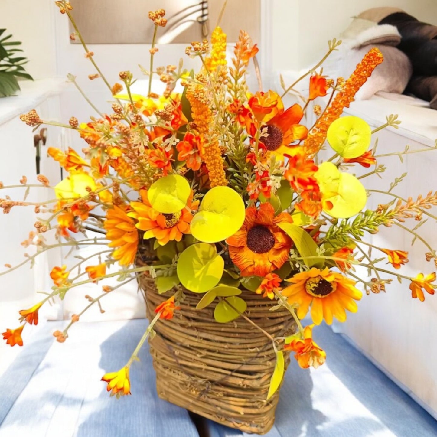 Autumn / Fall Basket Door Wreath