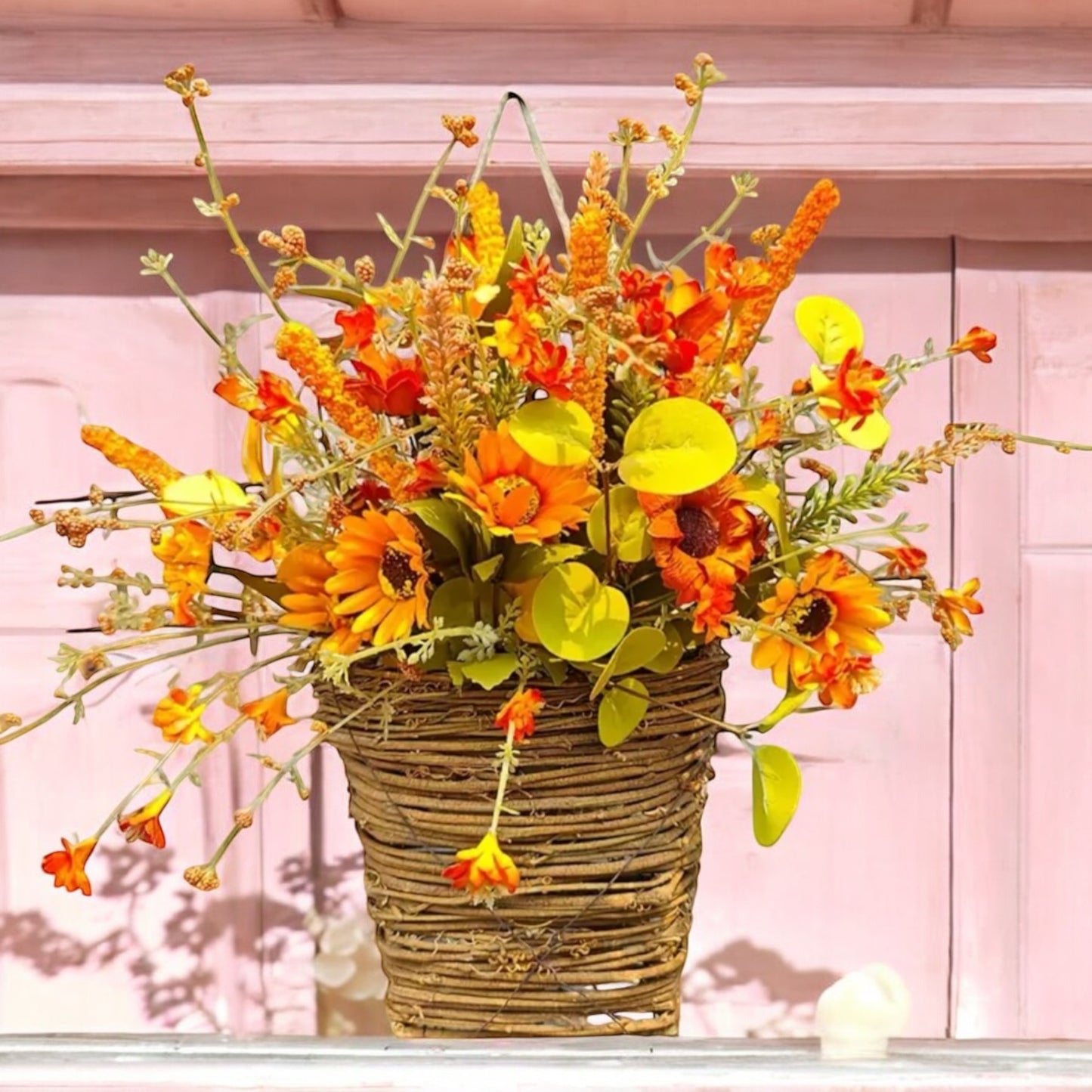 Autumn / Fall Basket Door Wreath