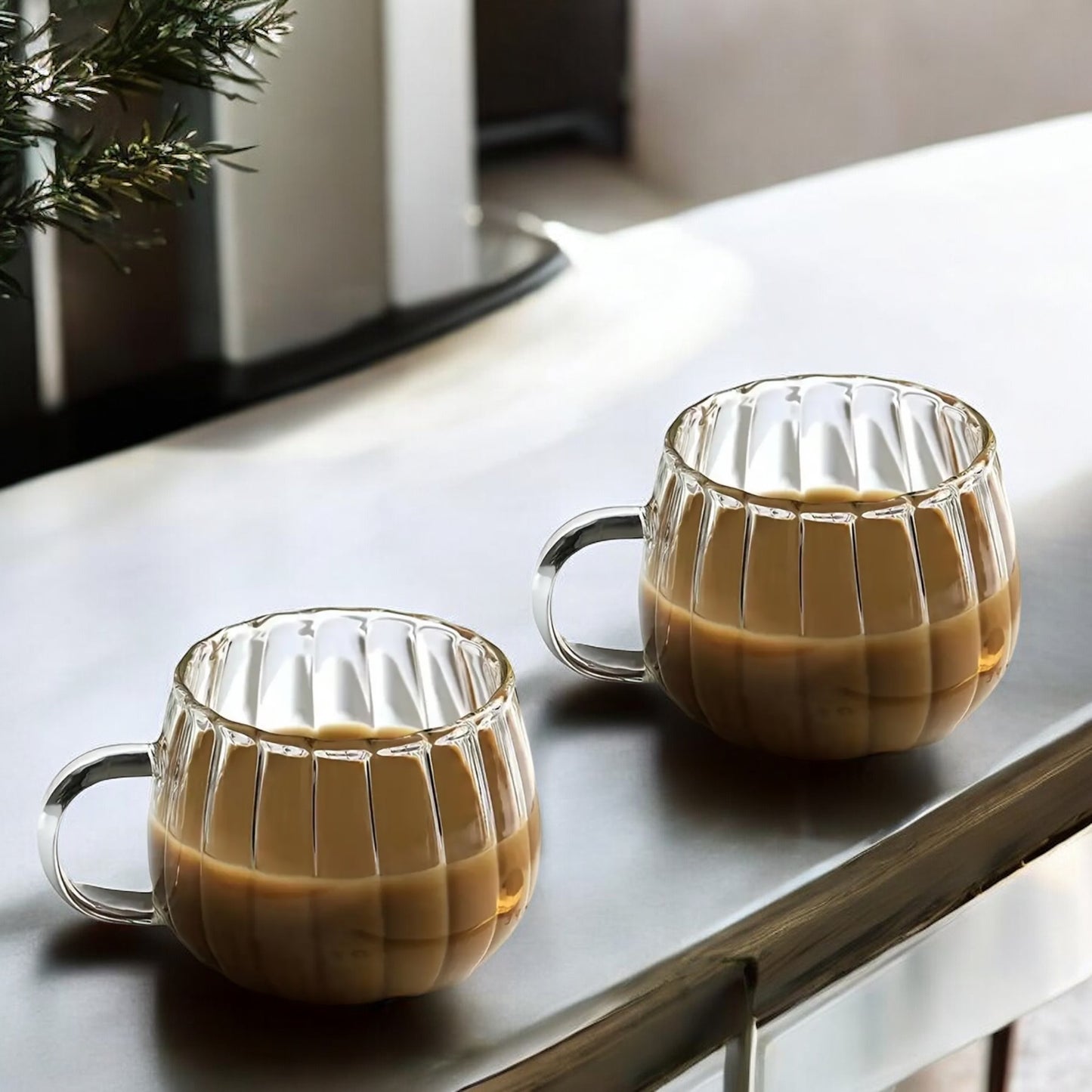Set Of Two Pumpkin Mugs