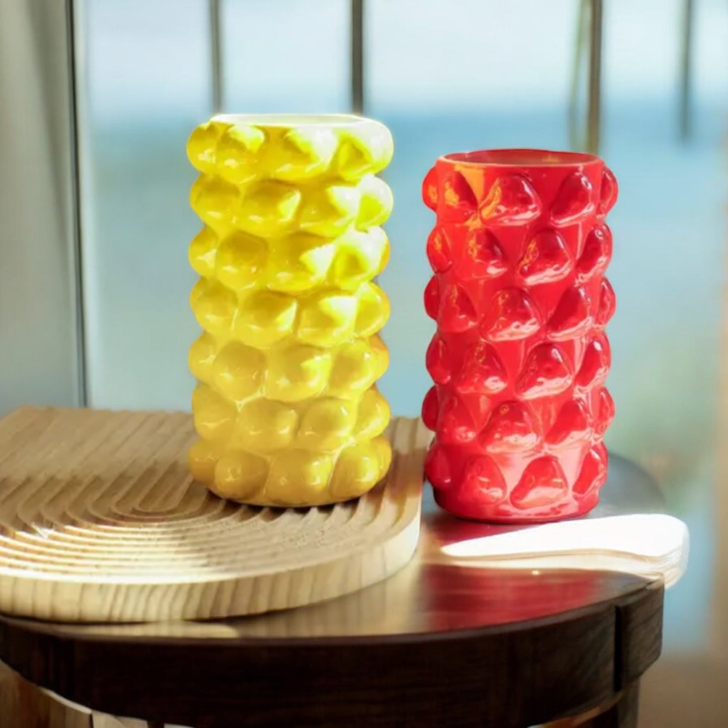 Strawberry & Lemon Ceramic Vase for Home Decor an