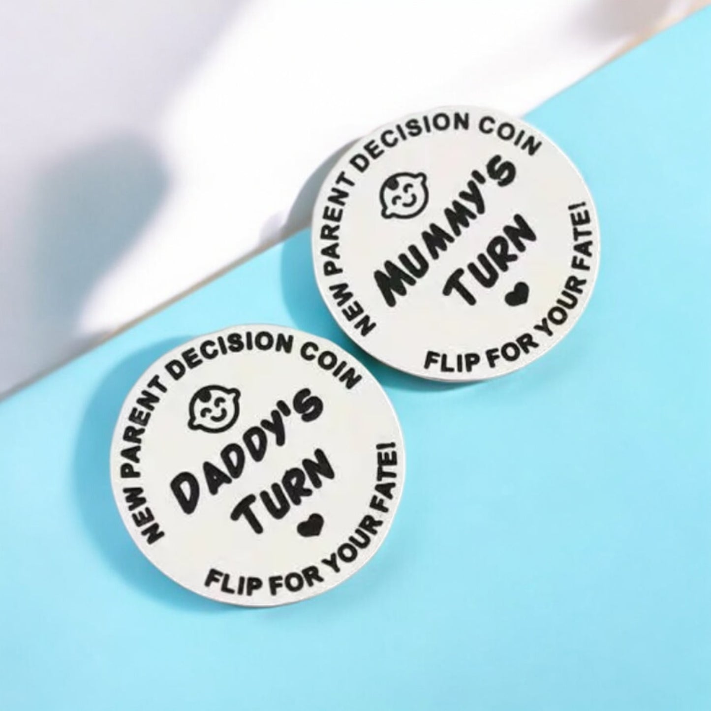 Double Sided New Parent Decision Coin