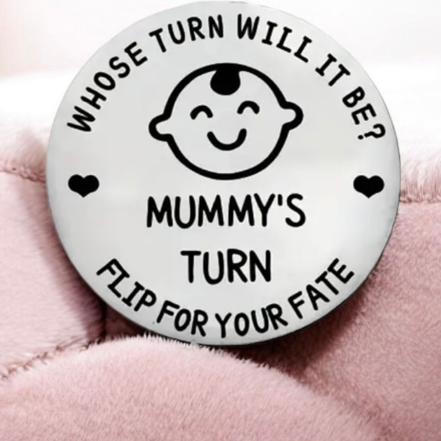 Double Sided New Parent Decision Coin