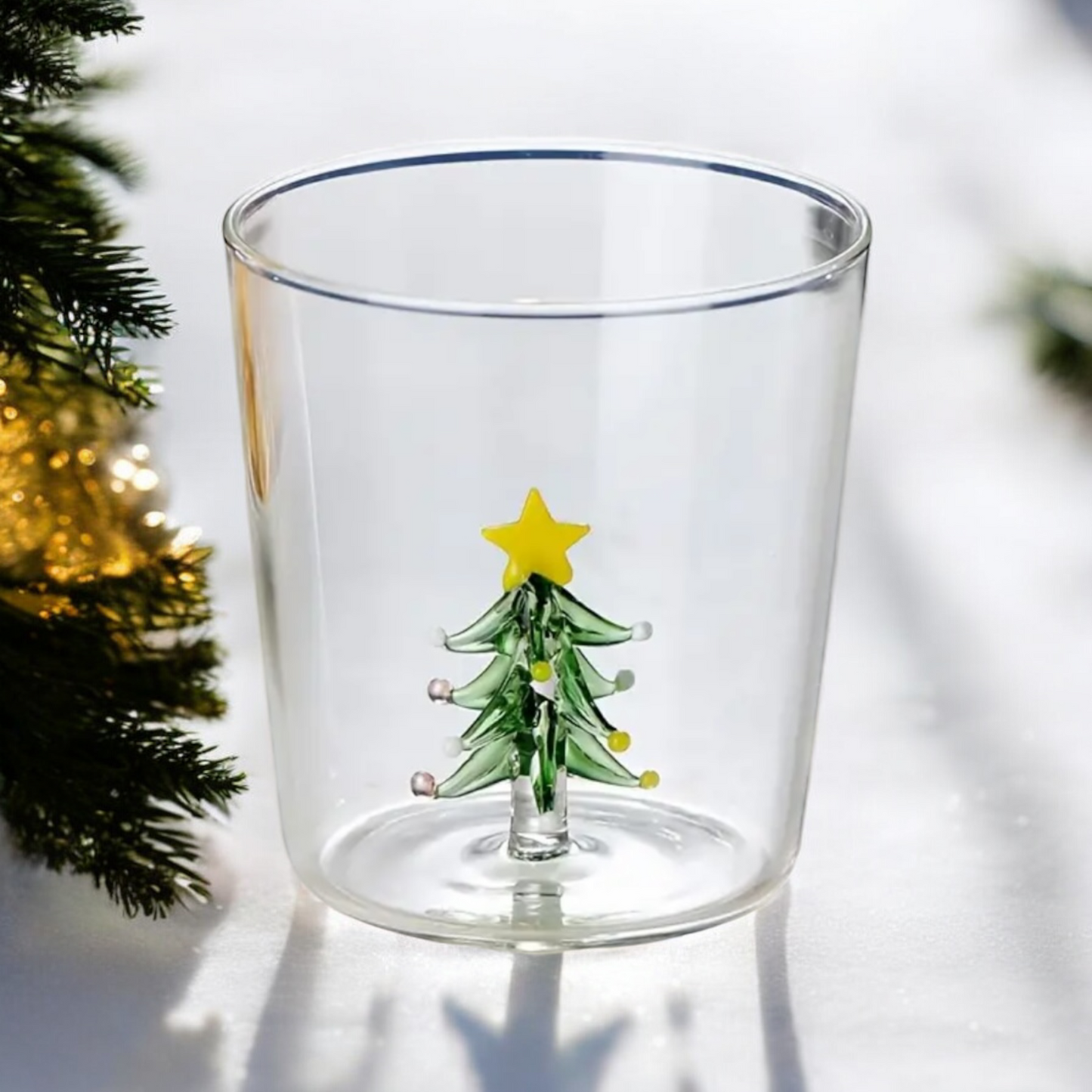 Set Of Two Christmas Tree Drinking Glasses