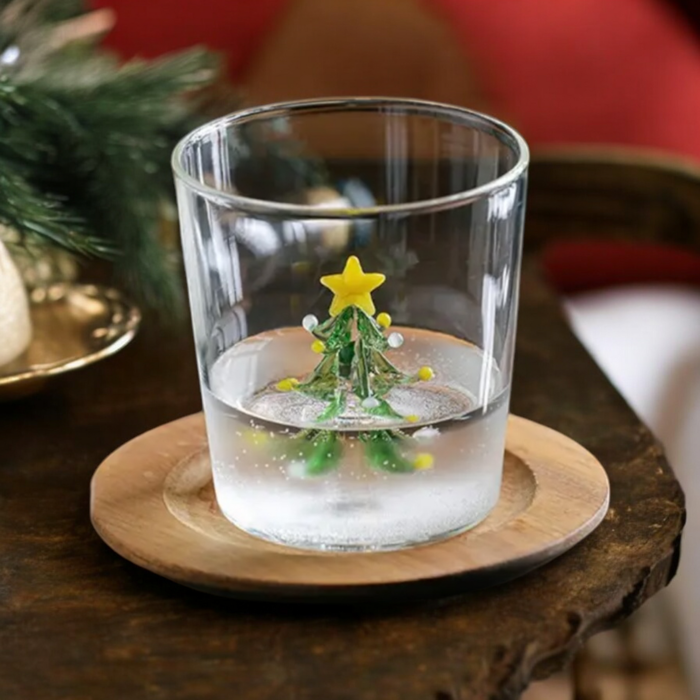 Set Of Two Christmas Tree Drinking Glasses