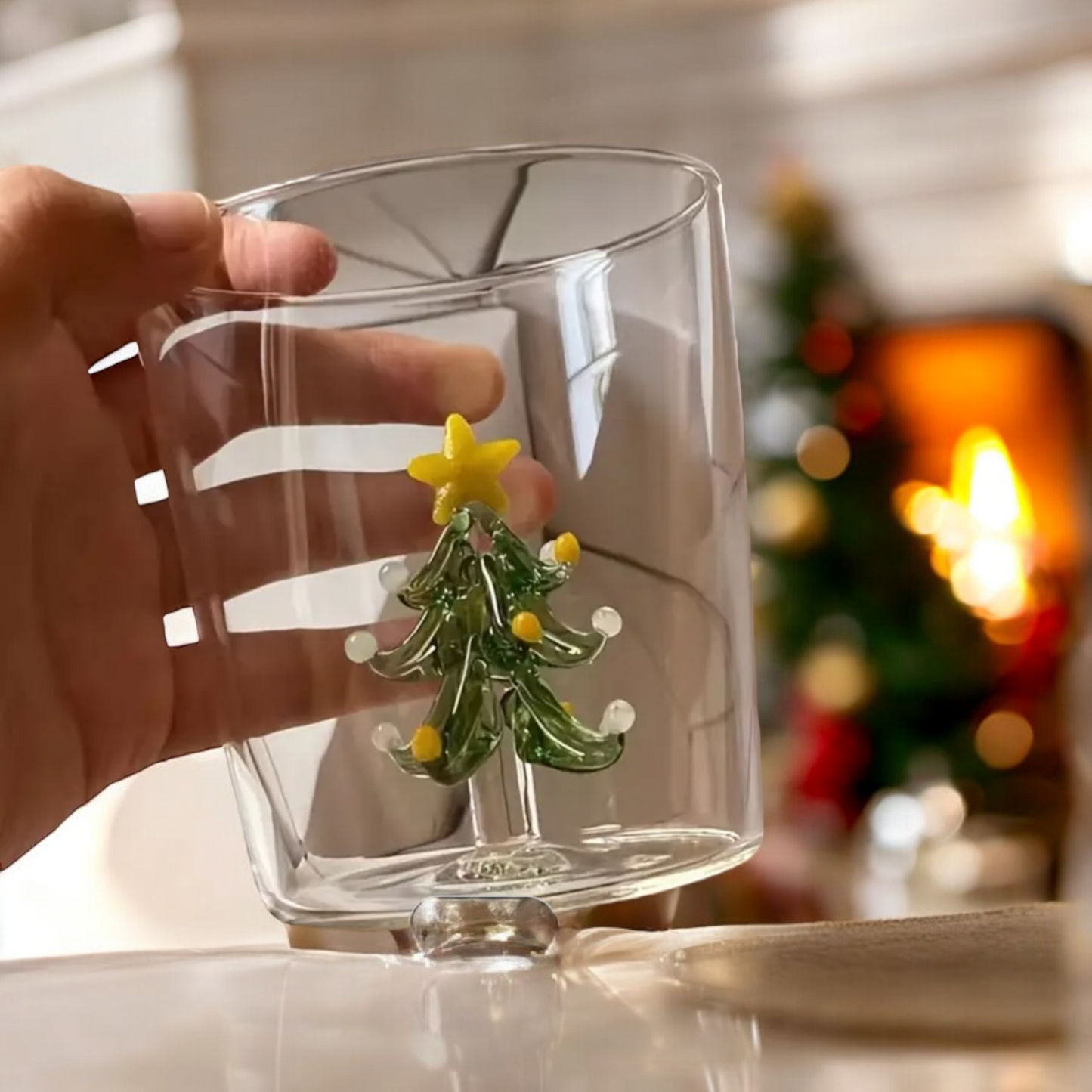 Set Of Two Christmas Tree Drinking Glasses
