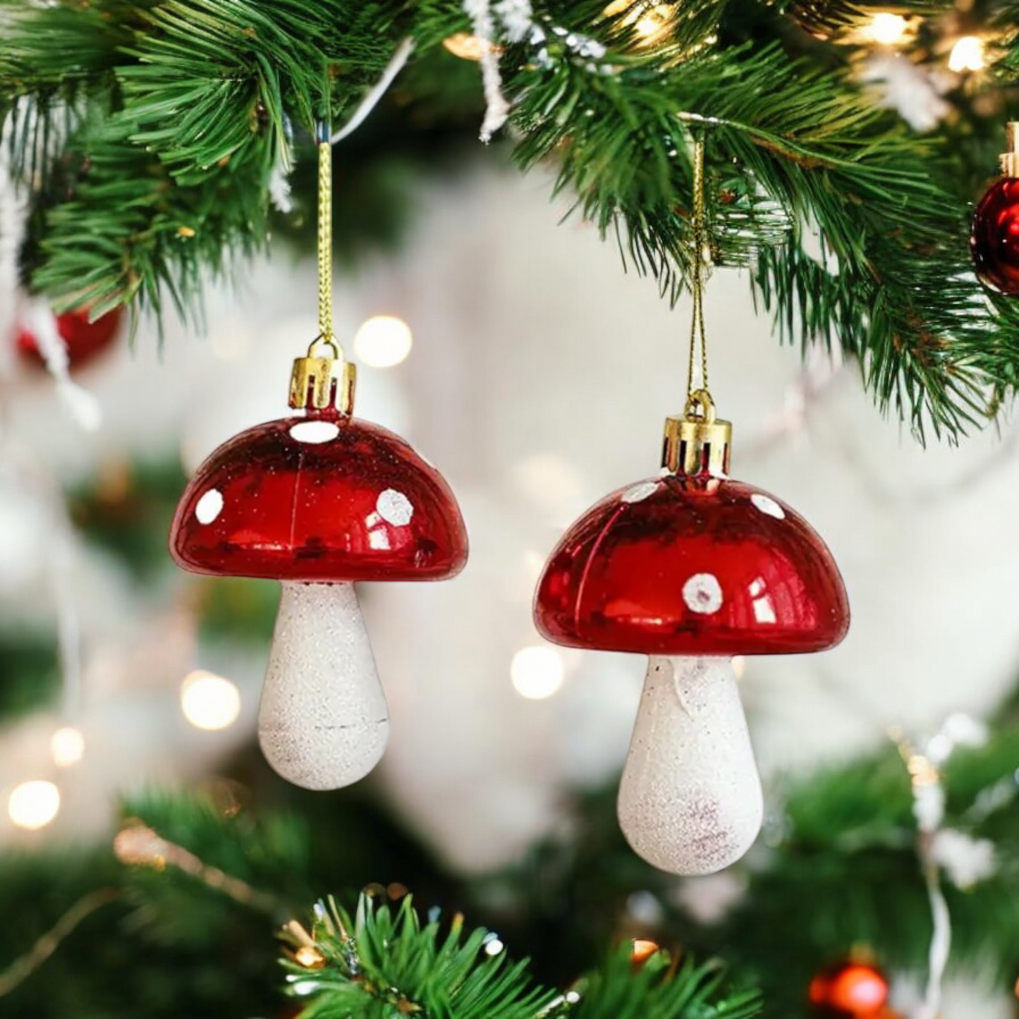Hanging Christmas Tree Mushroom Ornaments
