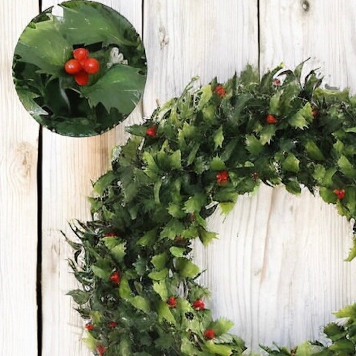Holly & Red Berry Winter Wreath