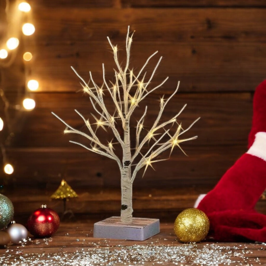 White Twig Light Up Christmas Tree