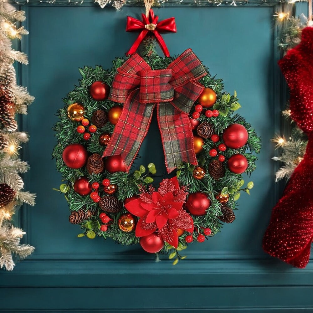 Festive Light Up Christmas Wreath