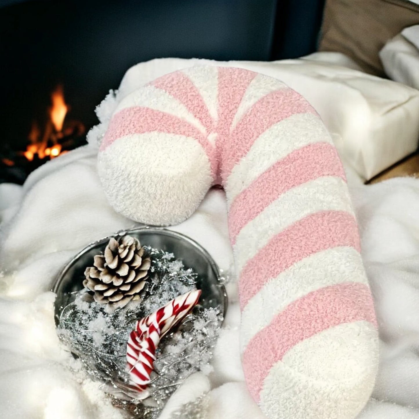 Large Candy Cane Plush Decor
