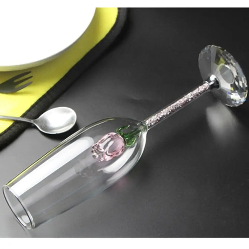 Handmade Rose Champagne Glasses