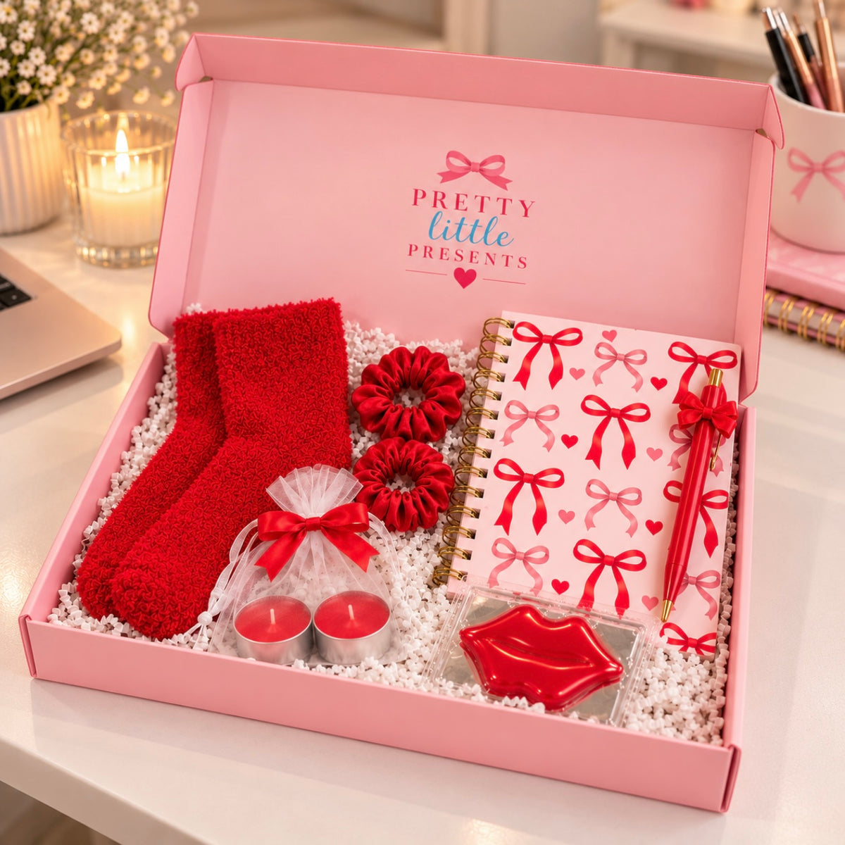 Red Bow Christmas Letterbox Gift Set for Her
