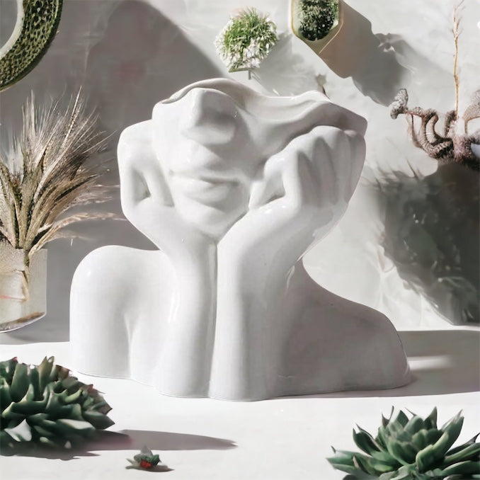 Head In Hands Vase