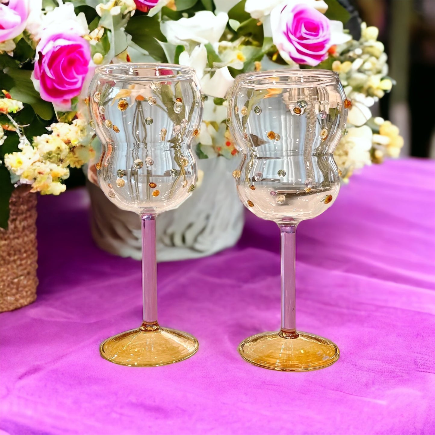 Retro Gem Dot Cocktail Glasses
