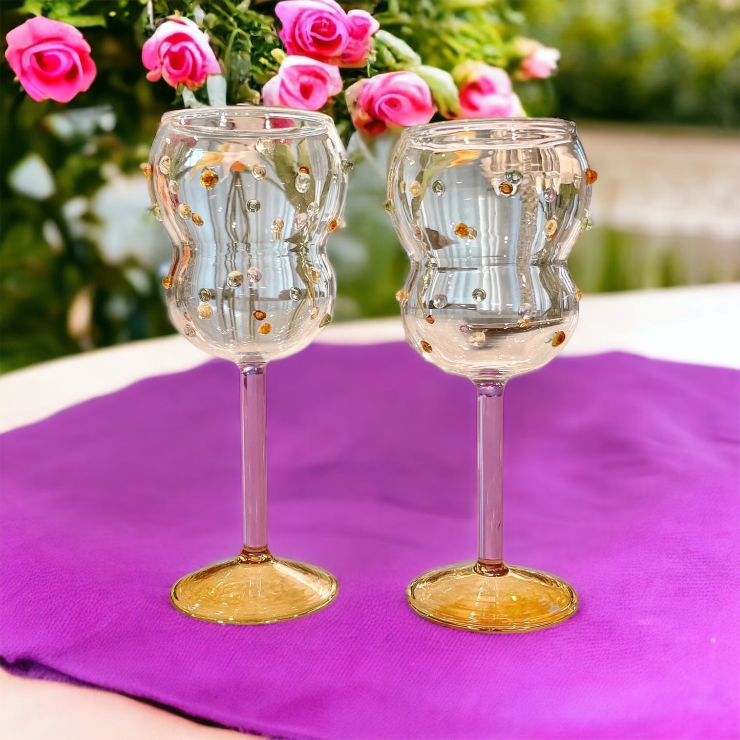Retro Gem Dot Cocktail Glasses