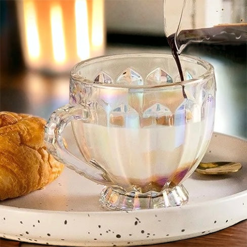 Iridescent Pumpkin Glass Mug