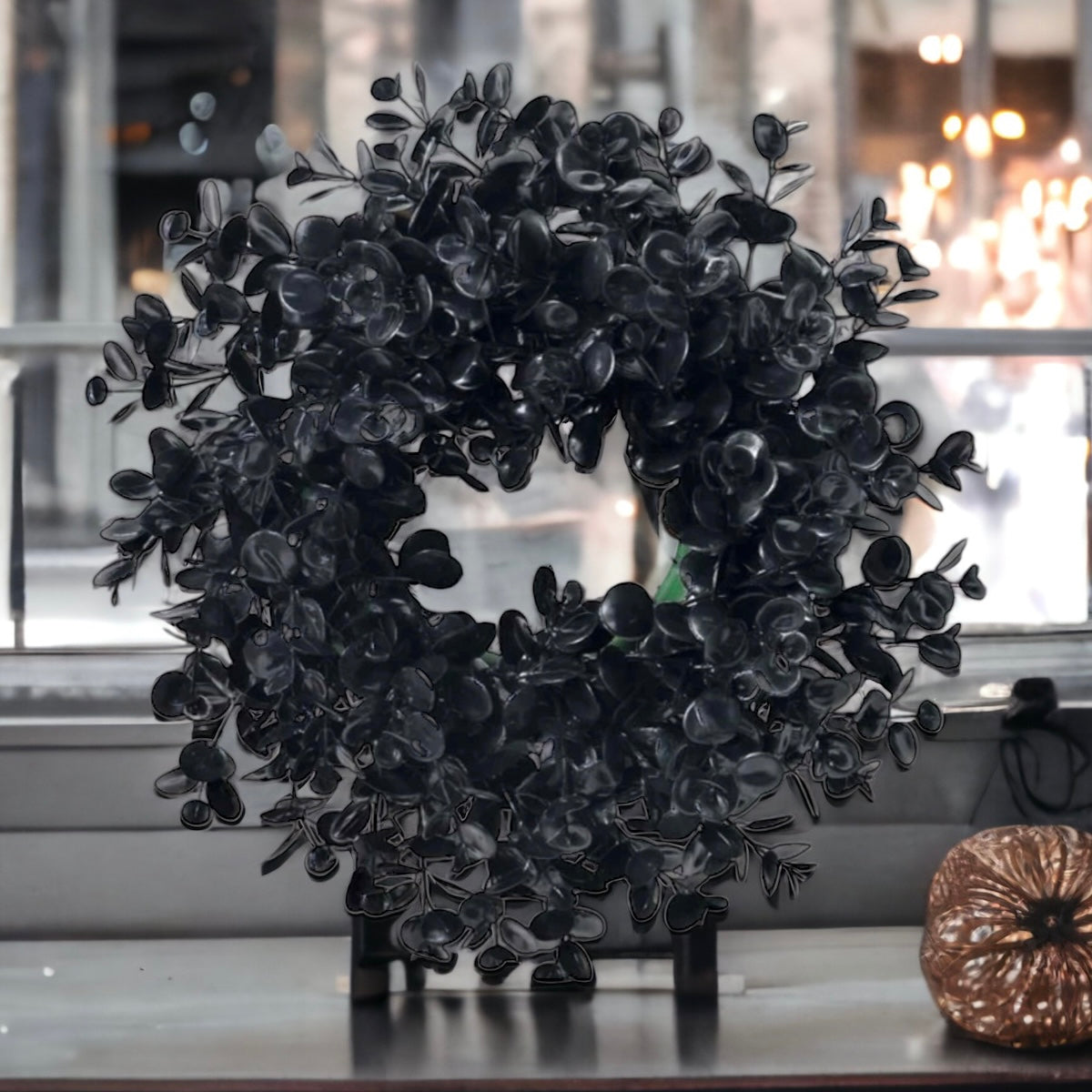 Black Seasonal Eucalyptus Wreath
