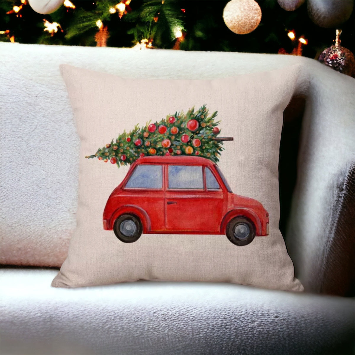 Driving Home For Christmas Cushion