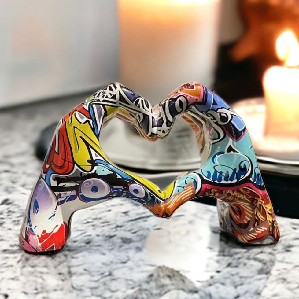 Hand Crafted Resin Heart Hands