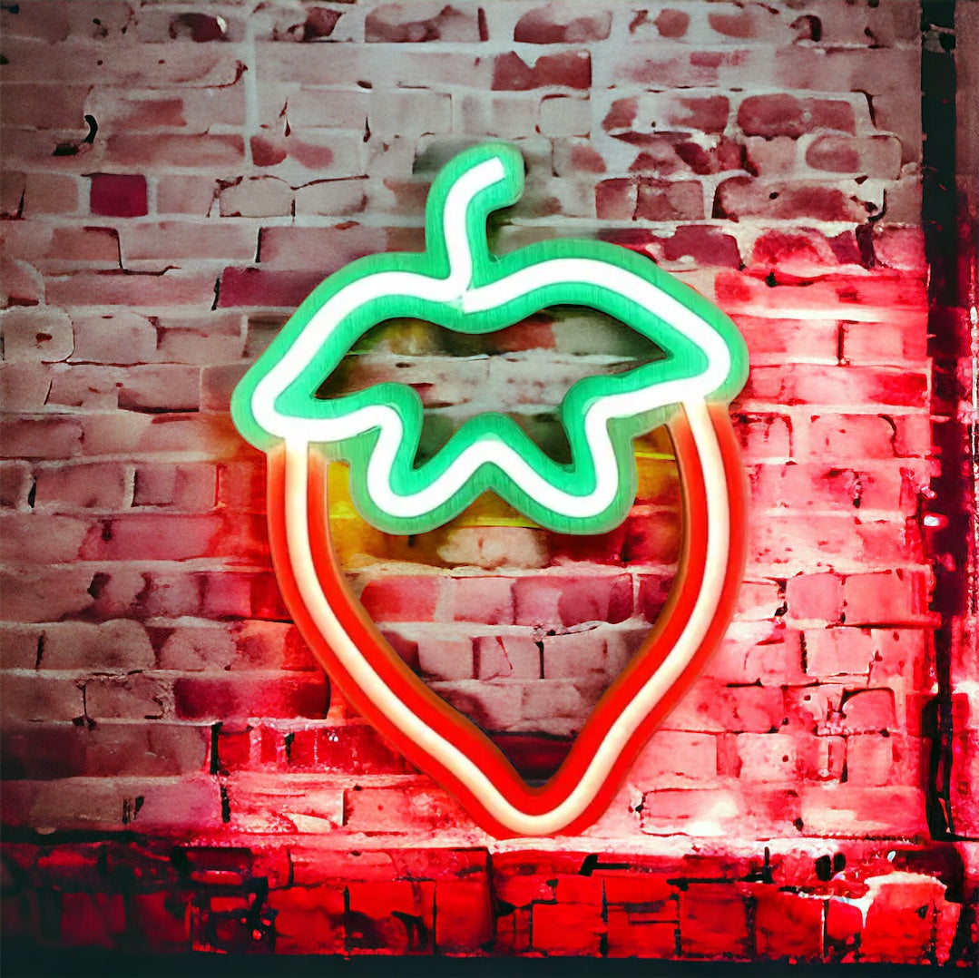 Wall Hanging Neon Strawberry
