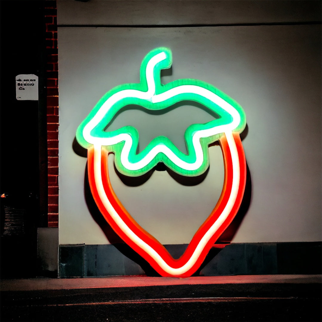 Wall Hanging Neon Strawberry