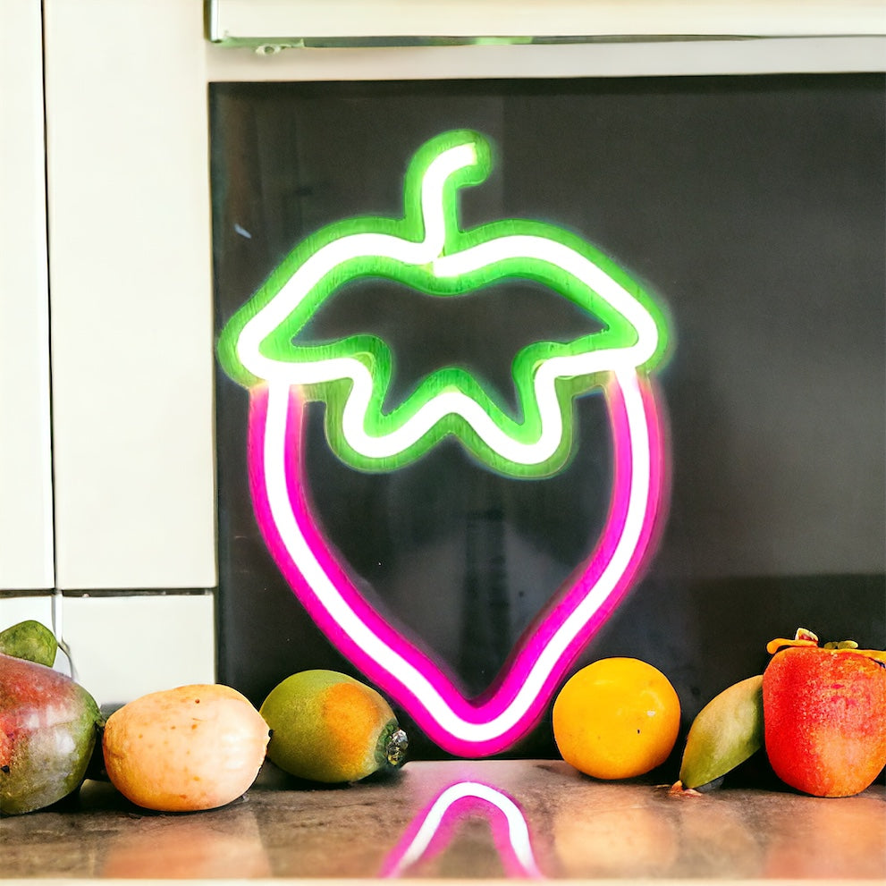 Wall Hanging Neon Strawberry