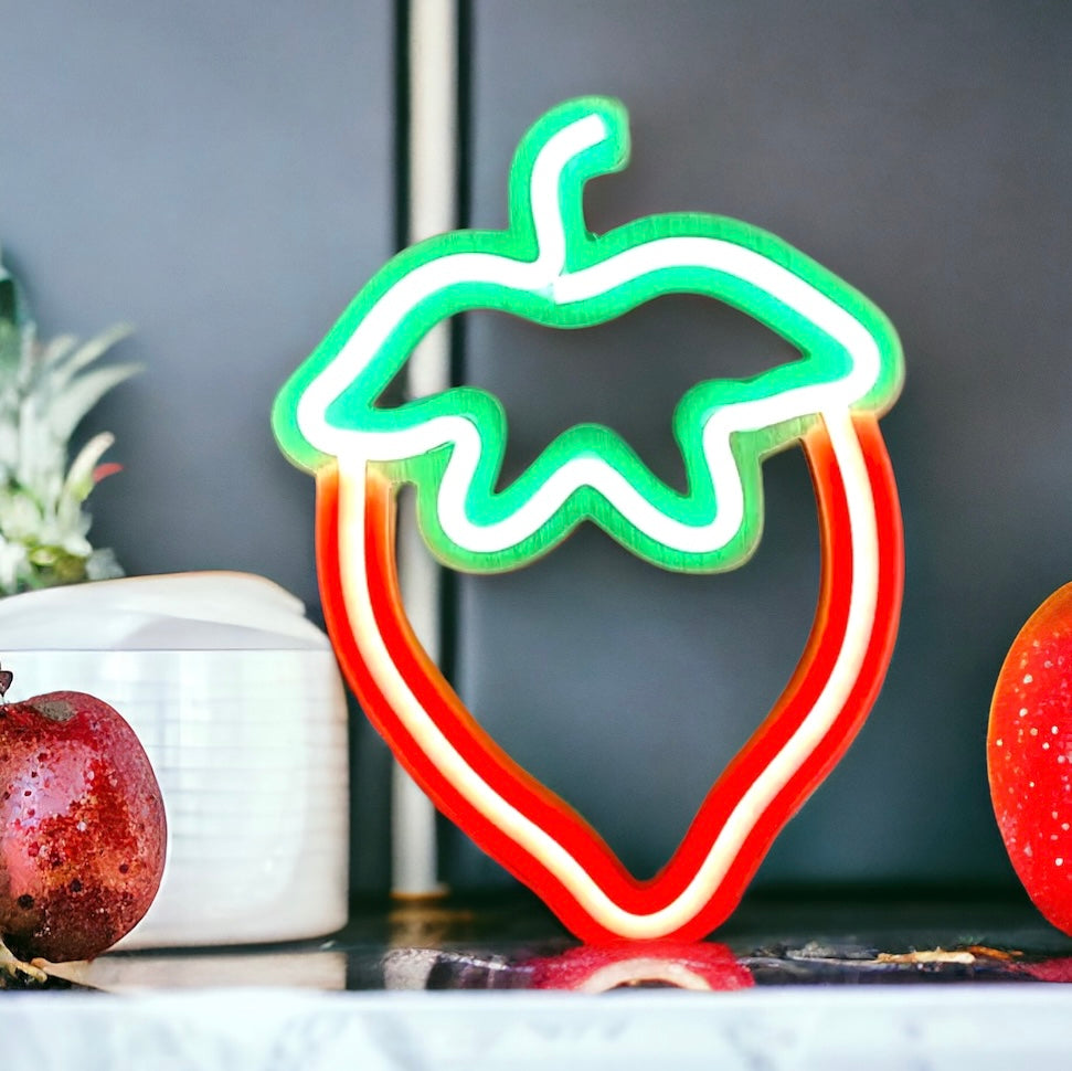 Wall Hanging Neon Strawberry
