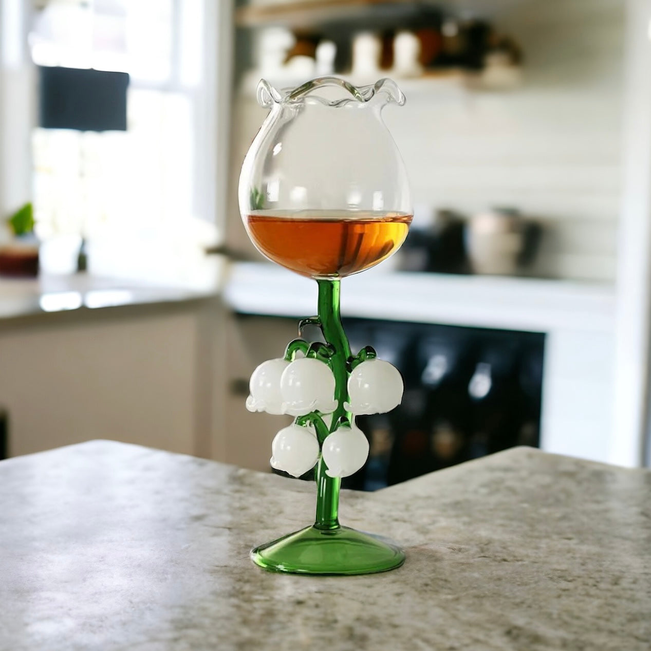 Set Of Two Luxury Lily Wine Glasses