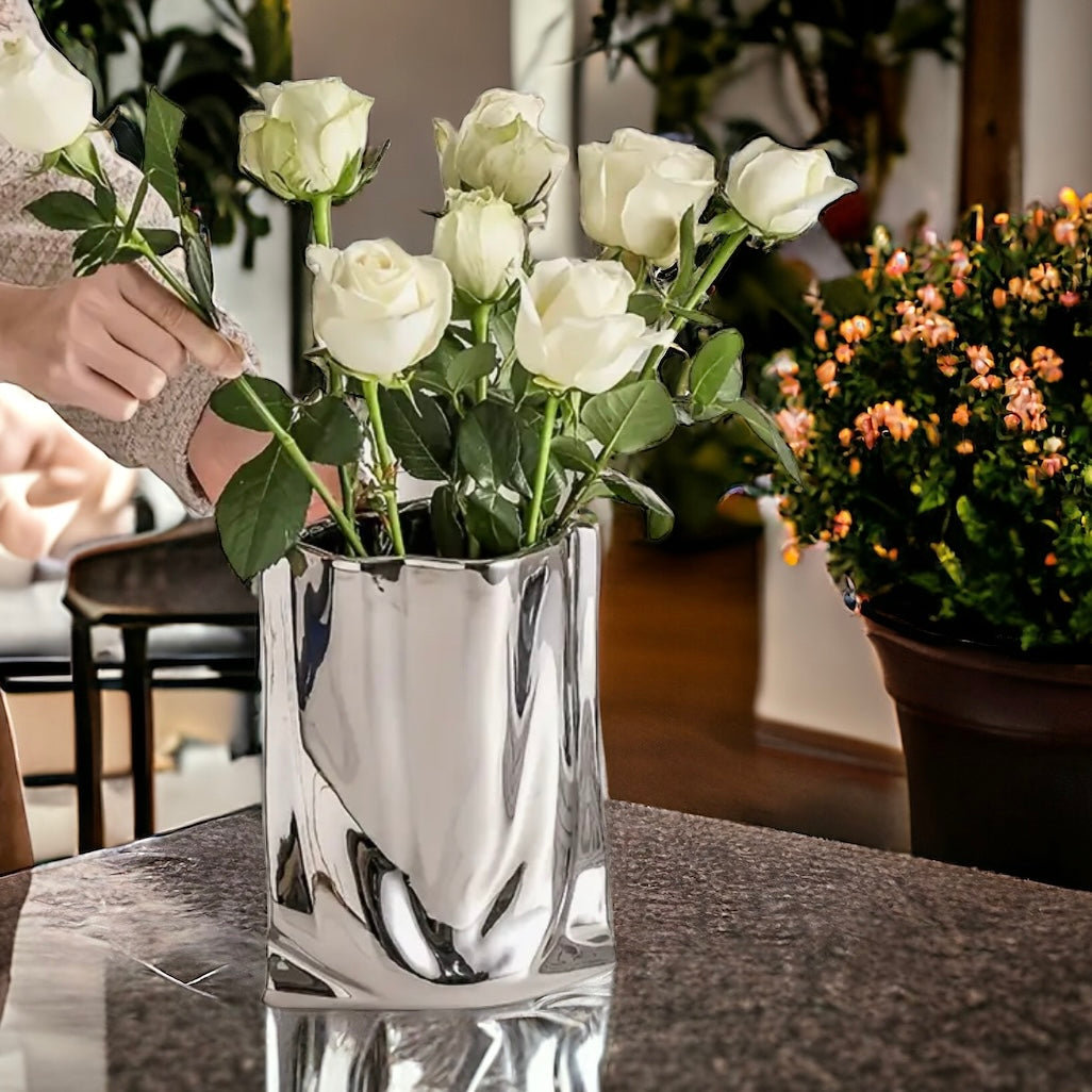 Silver Electroplated Handbag Vase