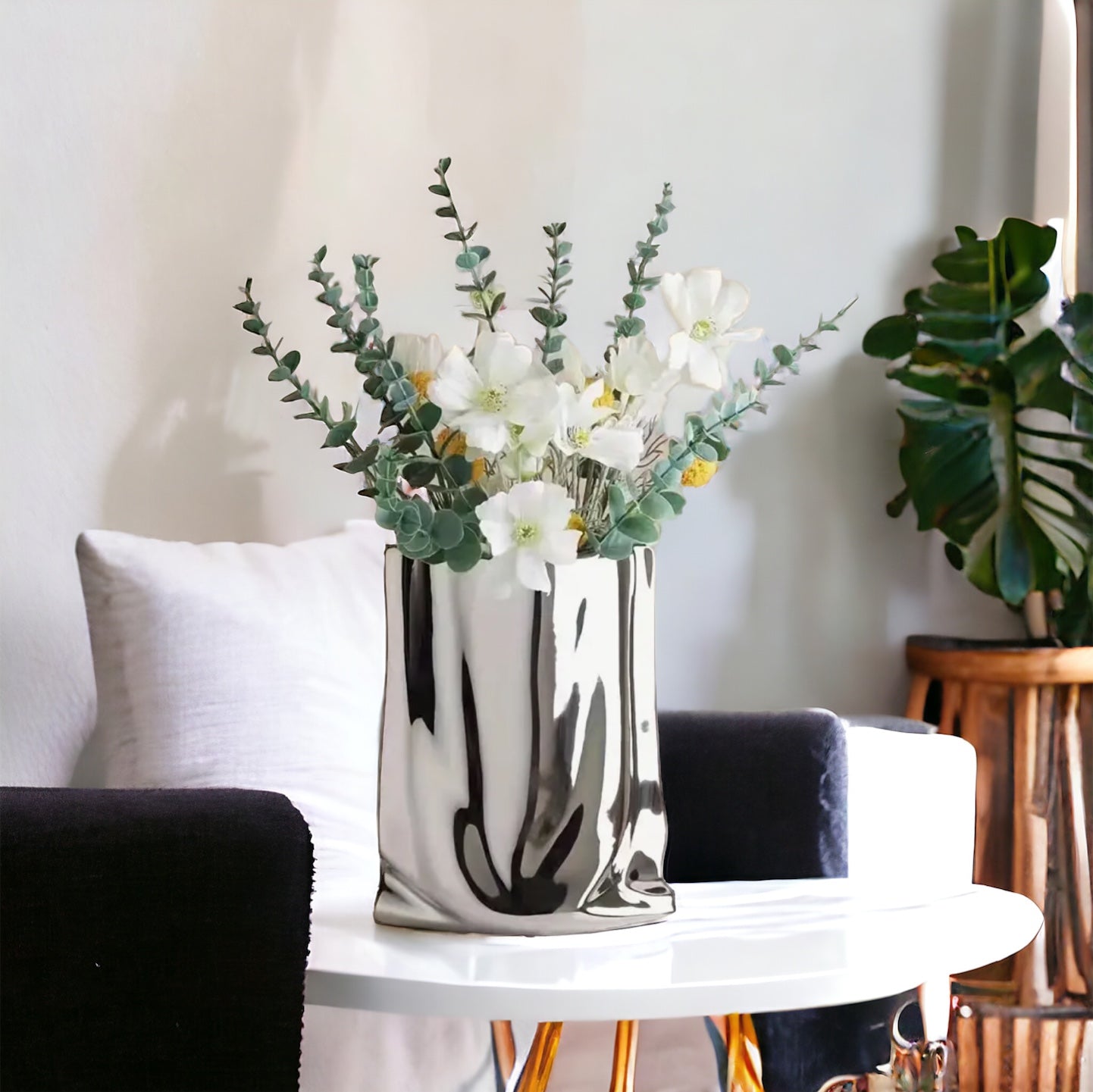 Silver Electroplated Handbag Vase