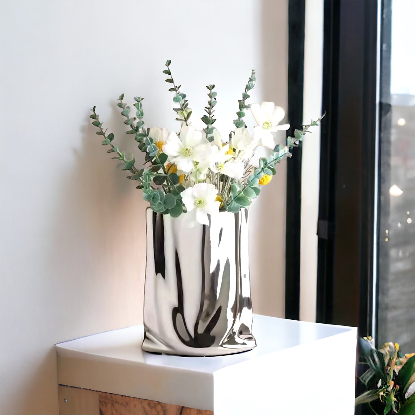 Silver Electroplated Handbag Vase