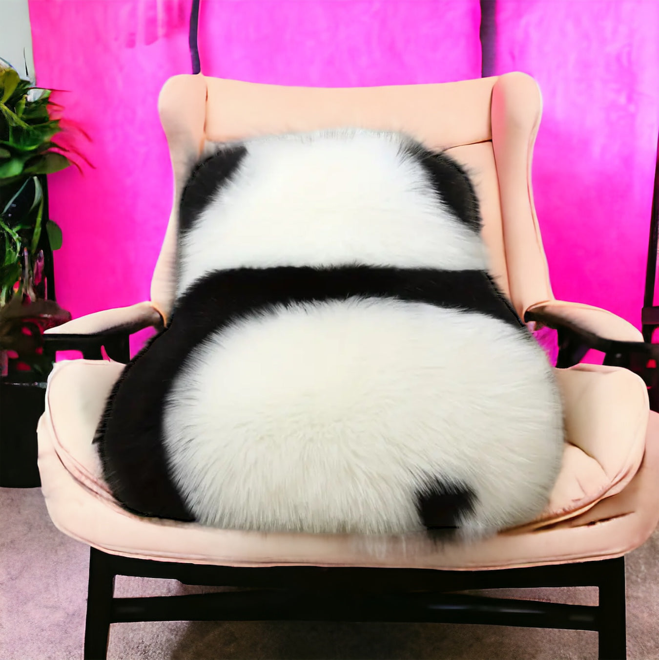 Plush Panda Lovers Throw Cushion