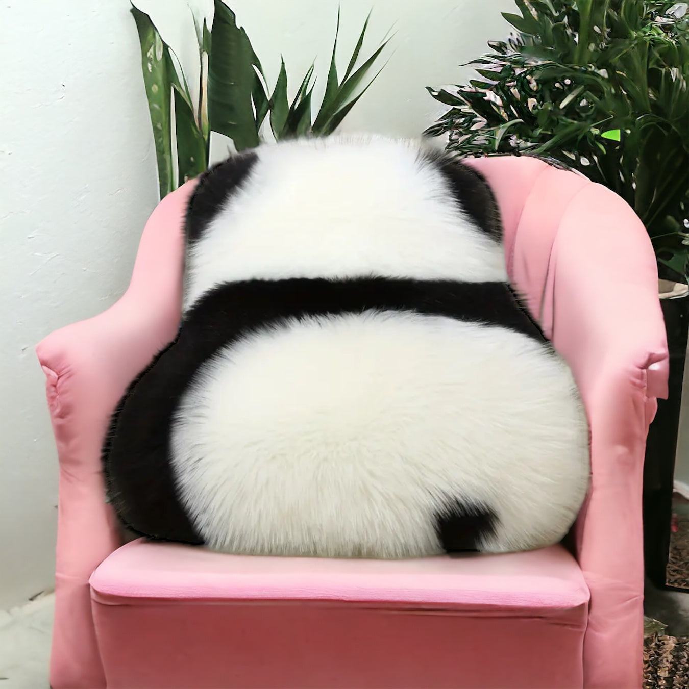 Plush Panda Lovers Throw Cushion