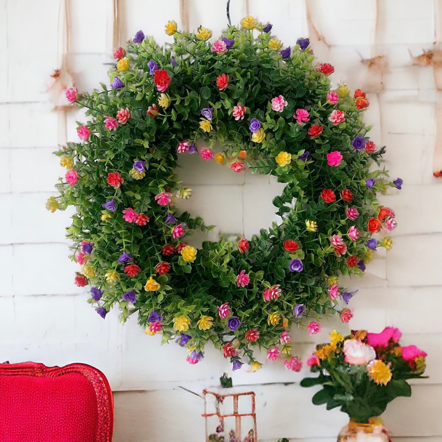 Blooming Flowers Spring Wreath