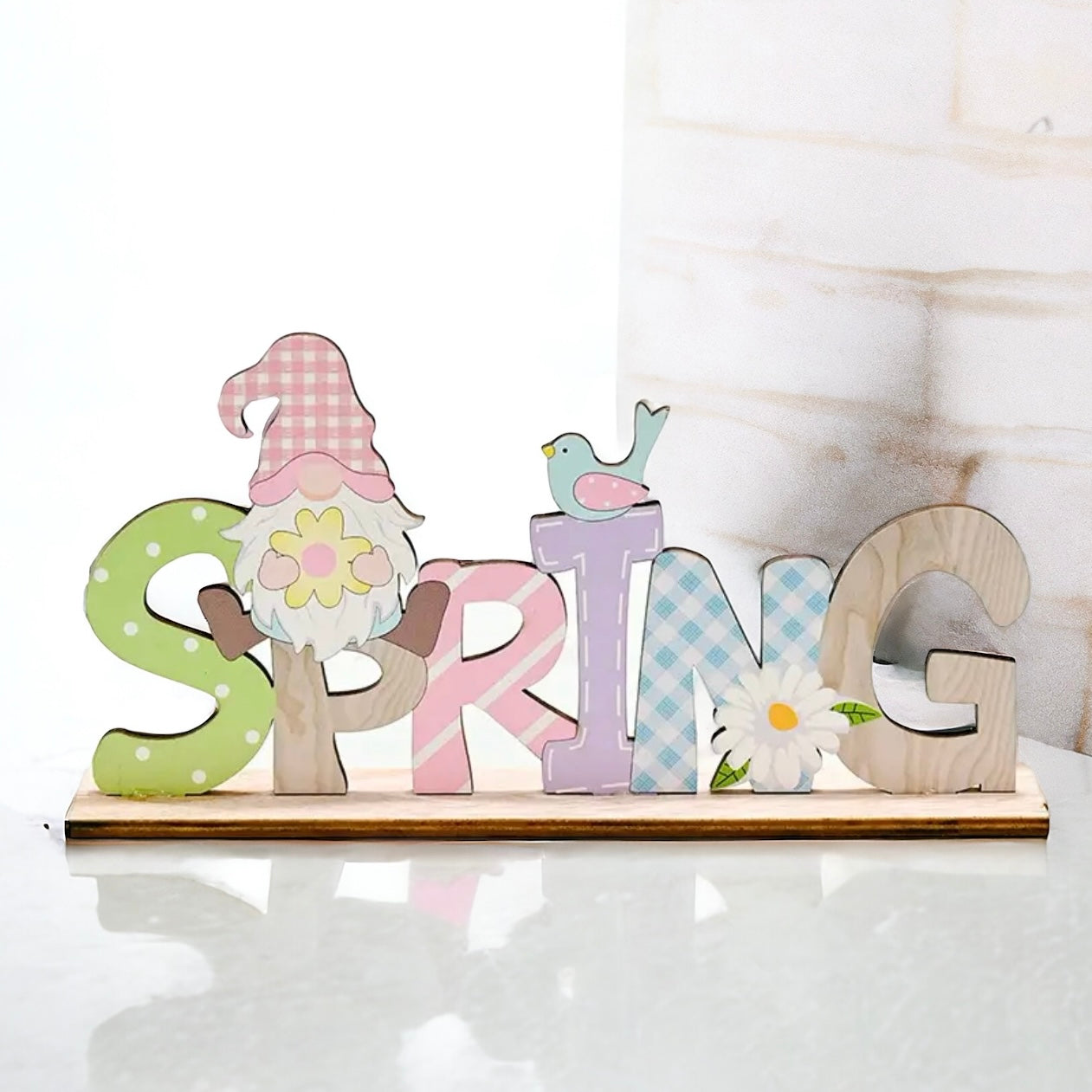 Wooden Happy Easter Hello Spring Sign